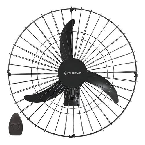 VENTILADOR OSC DE PAREDE 60 CM VENTIMAIS PRETO LIGHT 147W 127V