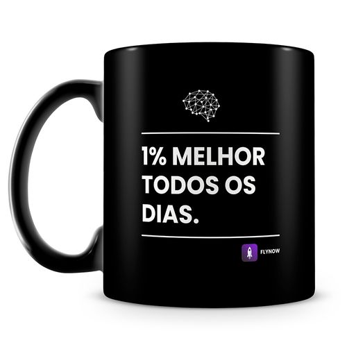 Caneca Flynow 100% Preta (Mod.1)