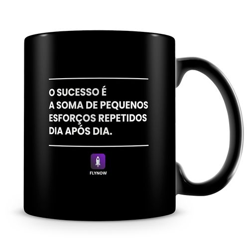 Caneca Flynow 100% Preta (Mod.4)