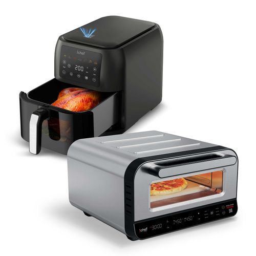 Forno de pizza ichef Pizza Oven Professional e Fritadeira Elétrica Airfryer Max Space 8L